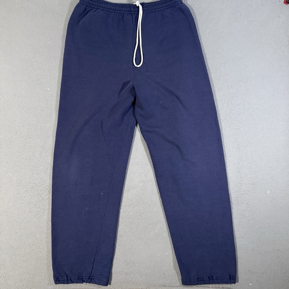 Vintage Jerzees Sweatpants USA Fleece Navy Blue Unisex 2X 80s‎ 90s Wide Leg